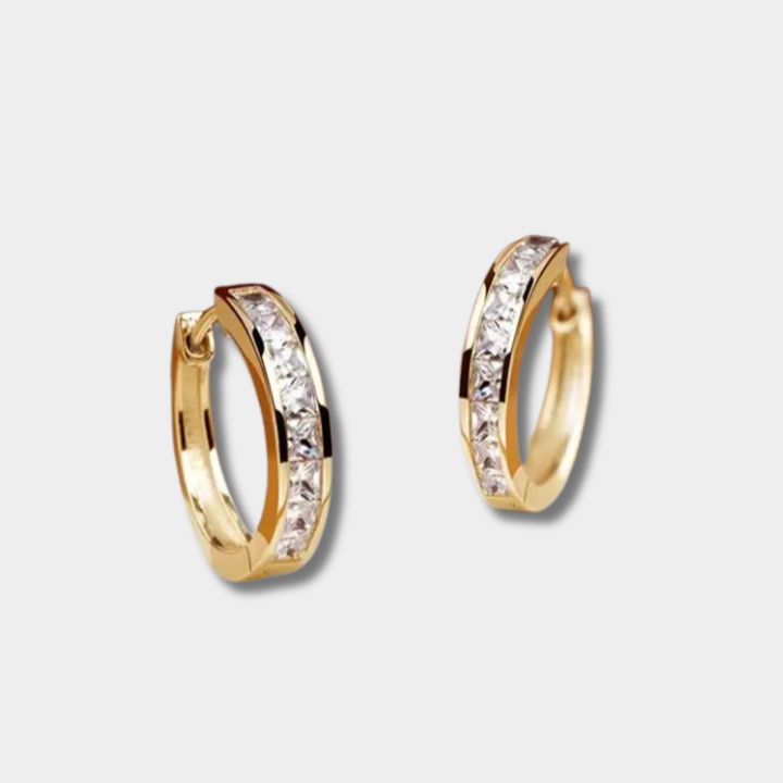 Pavlína - Elegantní zlaté a krystalové náušnice