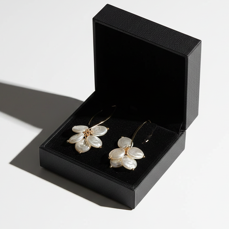 Elegantní náušnice z perel a krystalů