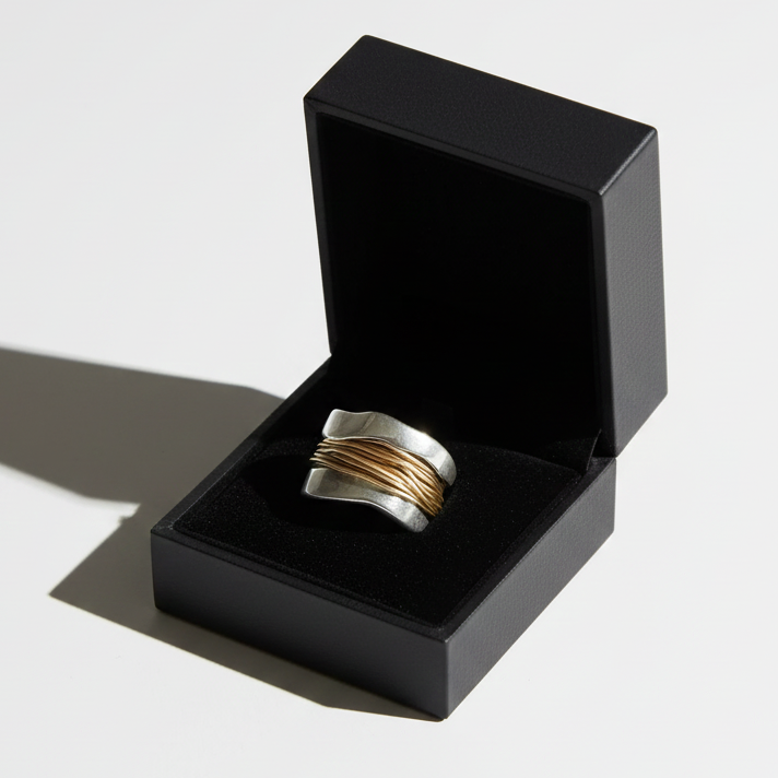 Prsten z pozlaceného stříbra