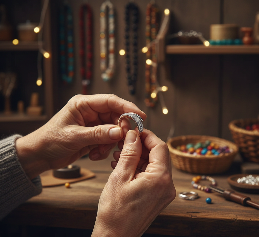 Elegantní zlatý prsten zdobený třpytivými kameny