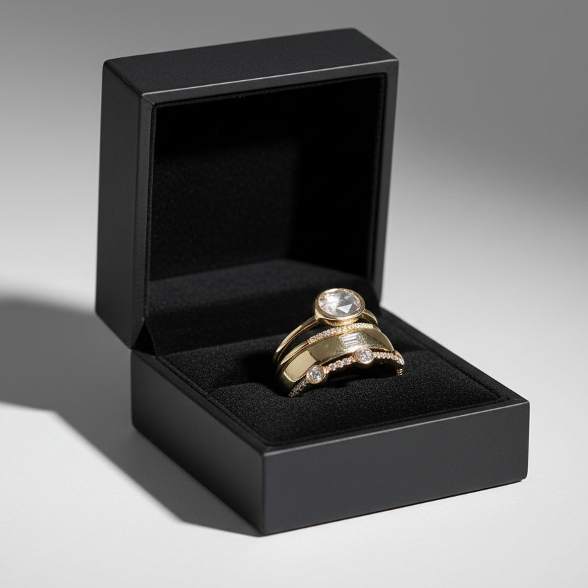 Vintage zlatý prsten s kubickou zirkonií