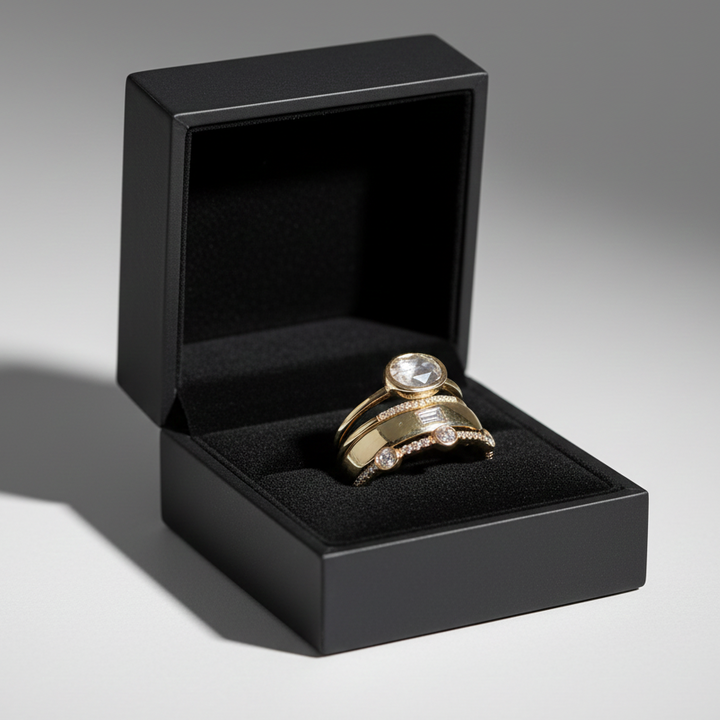 Vintage zlatý prsten s kubickou zirkonií