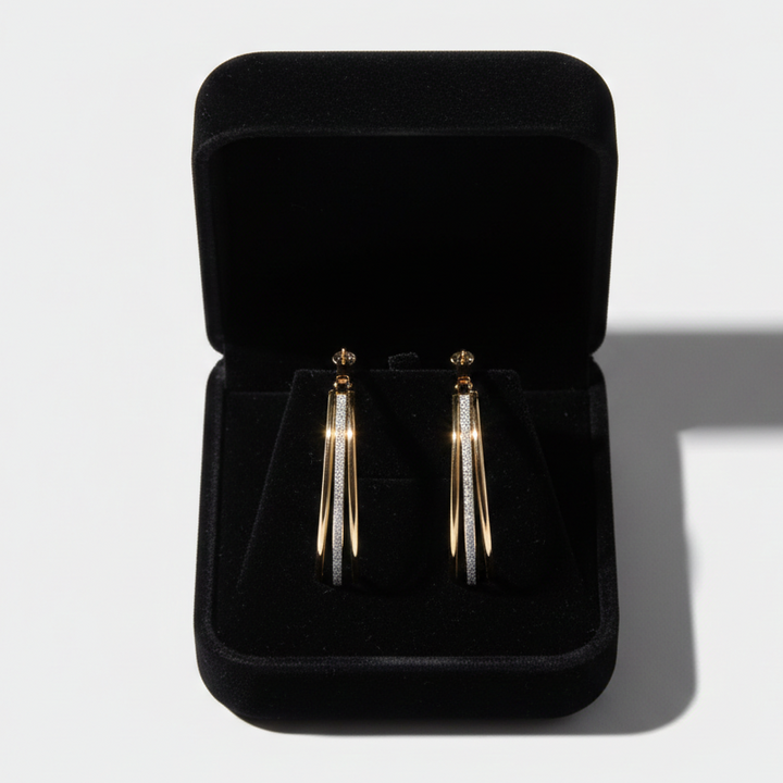 Lia - Zlaté retro kruhové náušnice