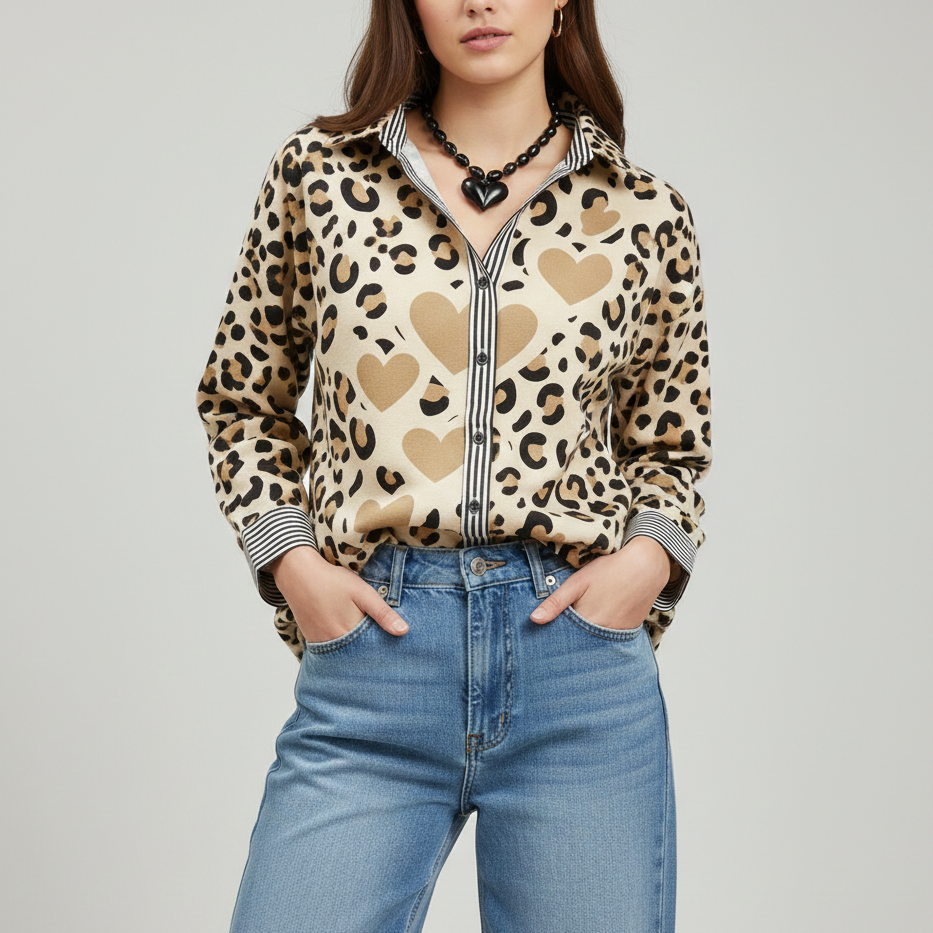 Ema - Halenka s vintage leopardím potiskem