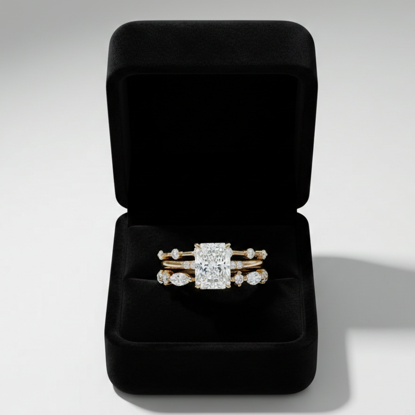 Nora – Diamantový prsten ve vrstveném designu.